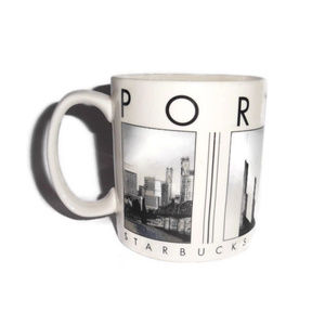 Starbucks Portland Mug Black White City 2005